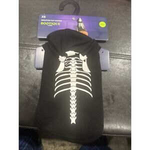 Petco Bootique Skeleton Cat Hoodie XS Glow In Dark Halloween Costume